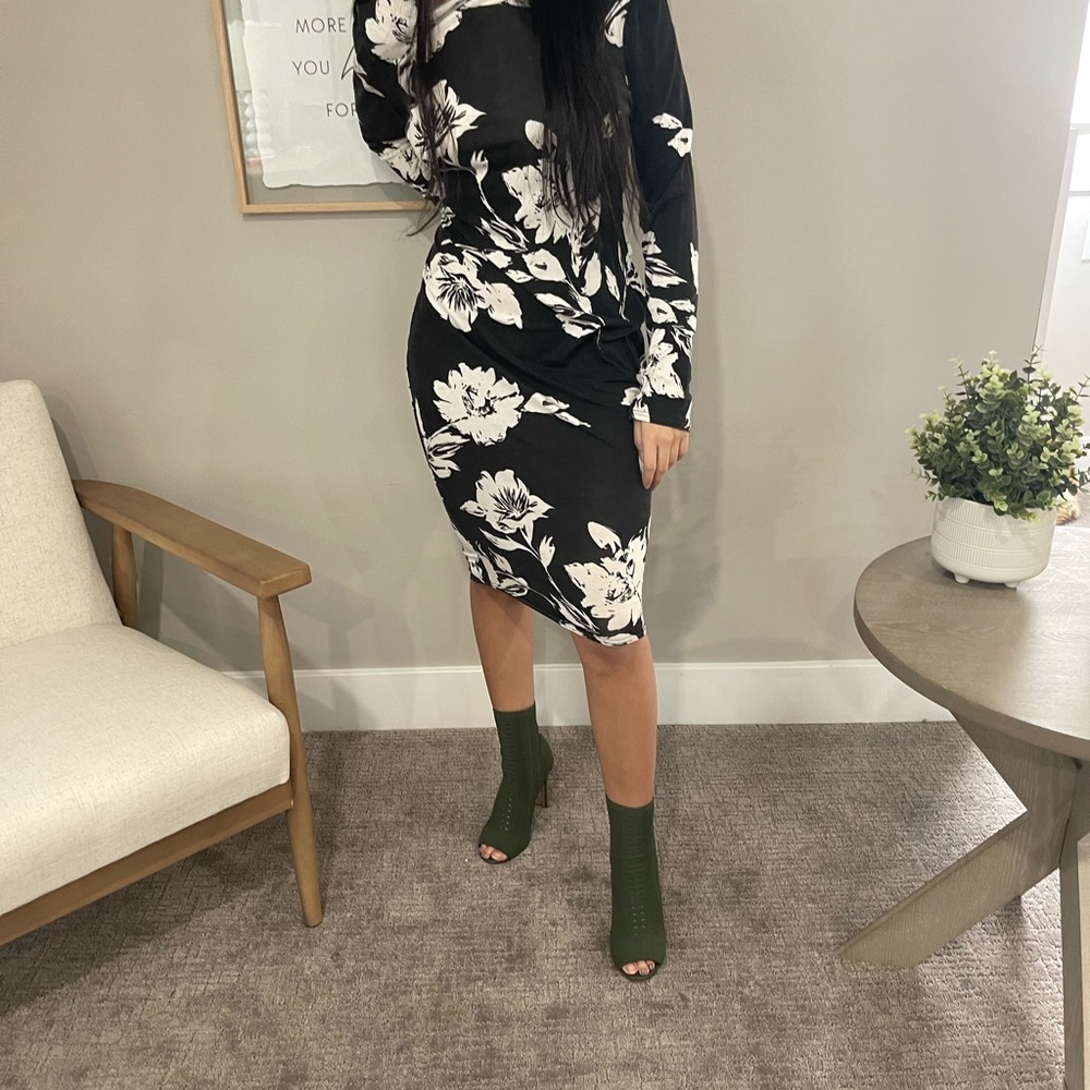 Vintage Floral Midi Dress